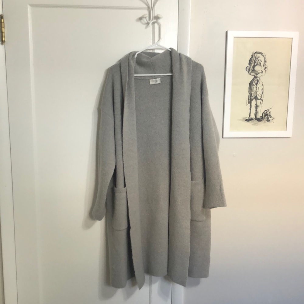 Long gray sweater jacket